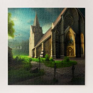Personalizar Igreja Fantasy Art 02 quebra-cabeça d