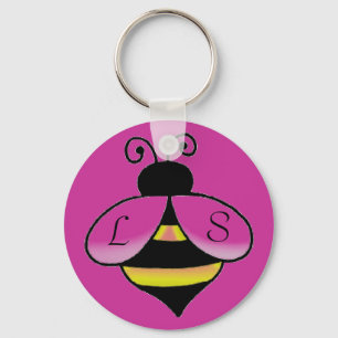 Personalizar Iniciais / Nome Cute Bee Chaveiro