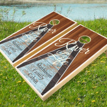 Personalizar Lago Vida Rústica Teal Brown Madeira