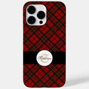 Personalizar Monograma Adorável de Tartan Vermelh