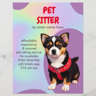 Personalizar o cão personalizado Sentado Flyer