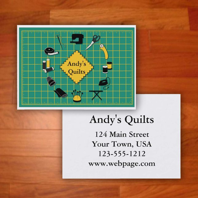 Personalizar o Cartão de visita de etiqueta (Customize this fun business card with Quilters Name and all contact info on the back)