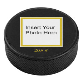 Personalizar o disco de hóquei editável amarelo de