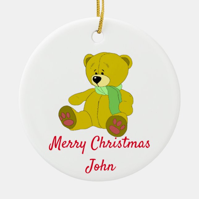 Personalizar o Ornamento Cerâmico de Ursinho Nomea (Frente)