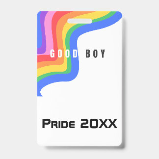 Personalizar o Rainbow Good Boy - Crachá de ID de 