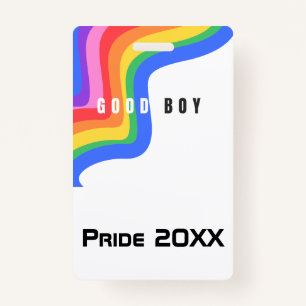 Personalizar o Rainbow Good Boy - Crachá de ID de 