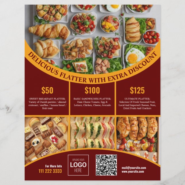 Personalizar online este menu e preço de Comida le (Frente)