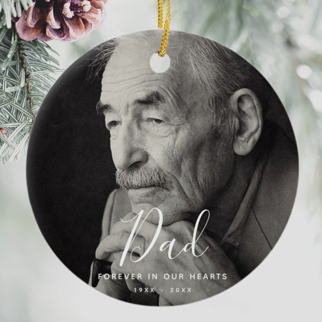 Personalizar ornamento Personalizado de Memorial d (Dad Memorial Holiday Ornament)