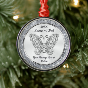 Personalizar ornamentos de borboletas para a árvo