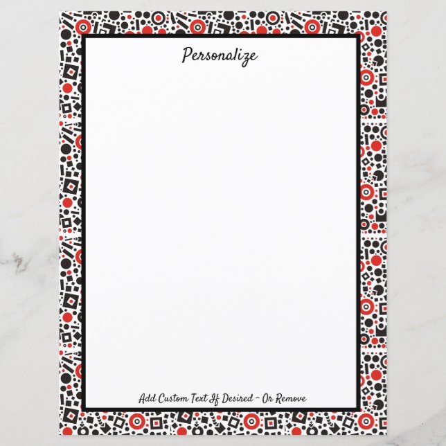 Personalizar padrão vermelho e preto da arte retro (Frente)