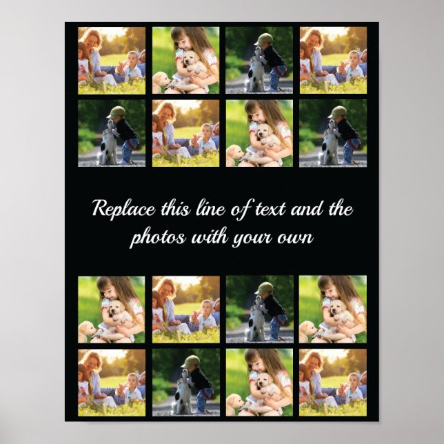 Personalizar poster de texto e colagem de fotos (Frente)