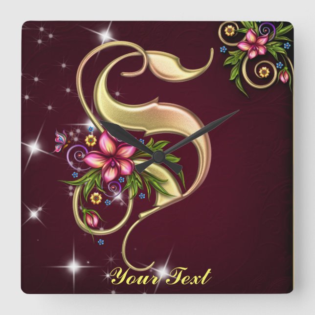 Personalizar Relógio De Parede Do Monograma (Frente)