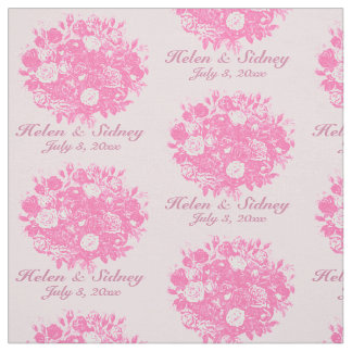 Personalizar Rosas Rosa Tecido de Casamento