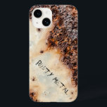 Personalizar textura de metal enferrujado marrom l<br><div class="desc">Personalizar capa de iPhone Case-Mate com textura de metal enferrujado marrom legal. Capa de telefone única com presente para homens com fotografia de um metal enferrujado marrom e bege. Metal enferrujado, áspero, desgastado, grunge velho apodrecendo por fora.</div>