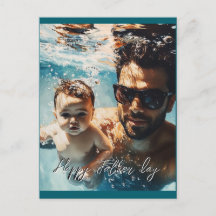 Personalizar uma foto do cartão postal de pai e fi