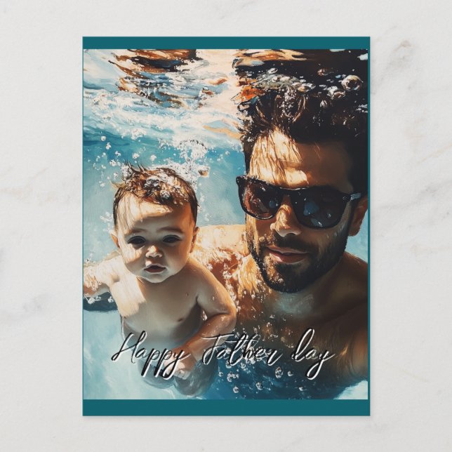 Personalizar uma foto do cartão postal de pai e fi (Frente)