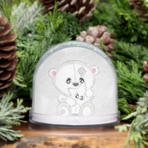 Personalizar: Urso Branco Fofo Segurando Estrela