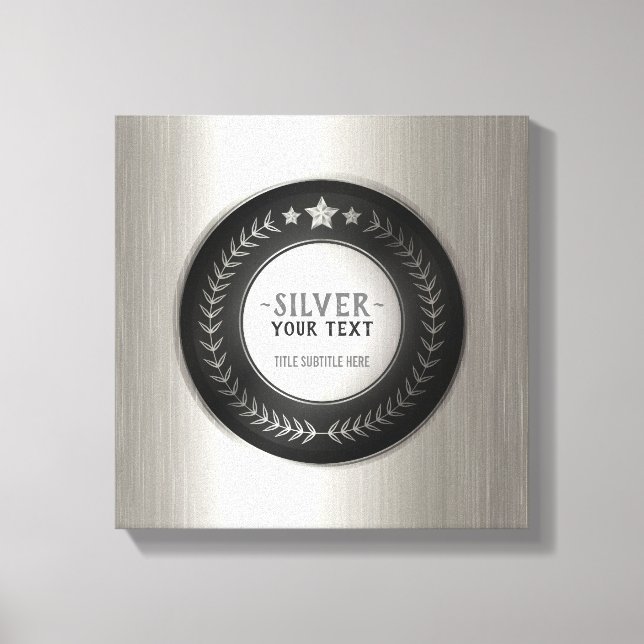 PERSONALIZÁVEL IMPRESSÃO DIY MEDAL Silver Champion (Frente)