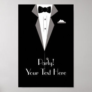 Personalize a arte do smoking do poster do partido