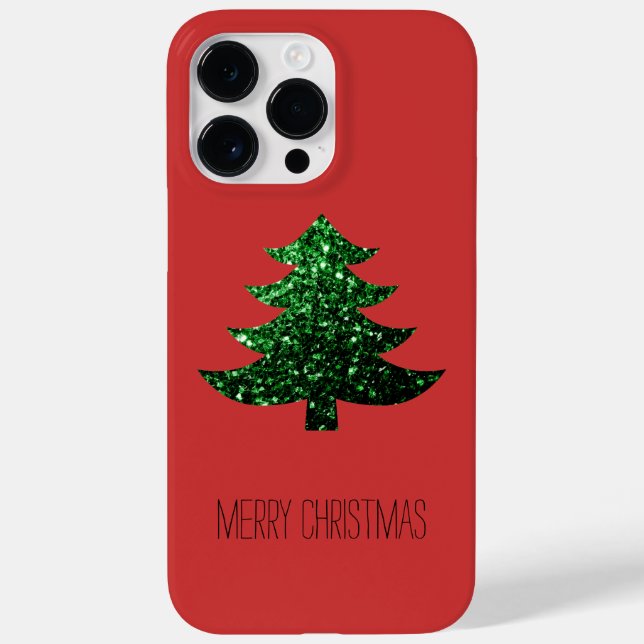 Personalize a árvore de Natal cinza verde vermelho (Verso)
