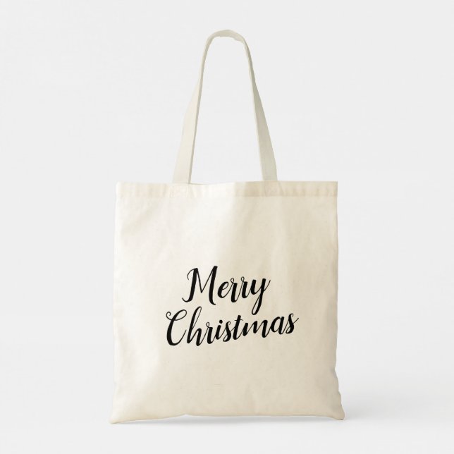 Personalize a bolsa de tote de Natal Feliz (Verso)