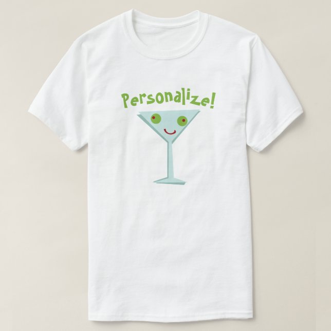 Personalize a camiseta feliz Martini (Frente do Design)