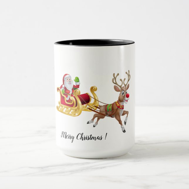 Personalize a caneca de café de dois tons de Natal (Centro)