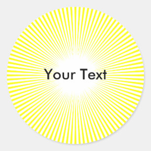 Personalize a etiqueta amarela dos raios de Sun do