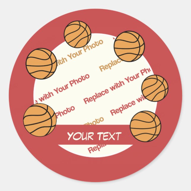 PERSONALIZE Basquetebol -- Adesivos de Foto e Text (Frente)