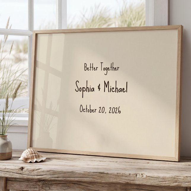 Personalize “Better Together” Wedding Poster (Criador carregado)