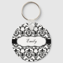 Personalize com seu nome Damask Chaveiro