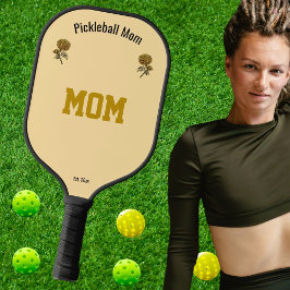 Personalize Cool Beige Elegant Pickleball Mom Gift