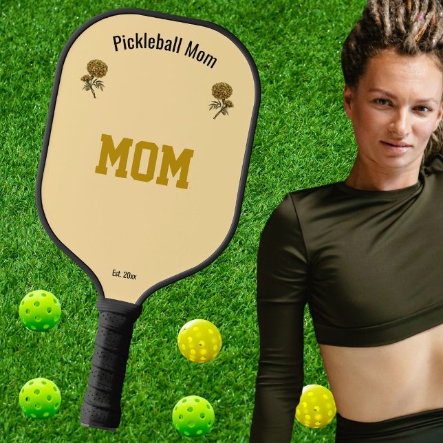 Personalize Cool Beige Elegant Pickleball Mom Gift (Criador carregado)