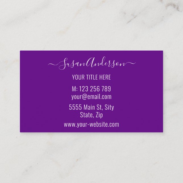 Personalize duas cores seu Cartão de visita de Des (Verso)