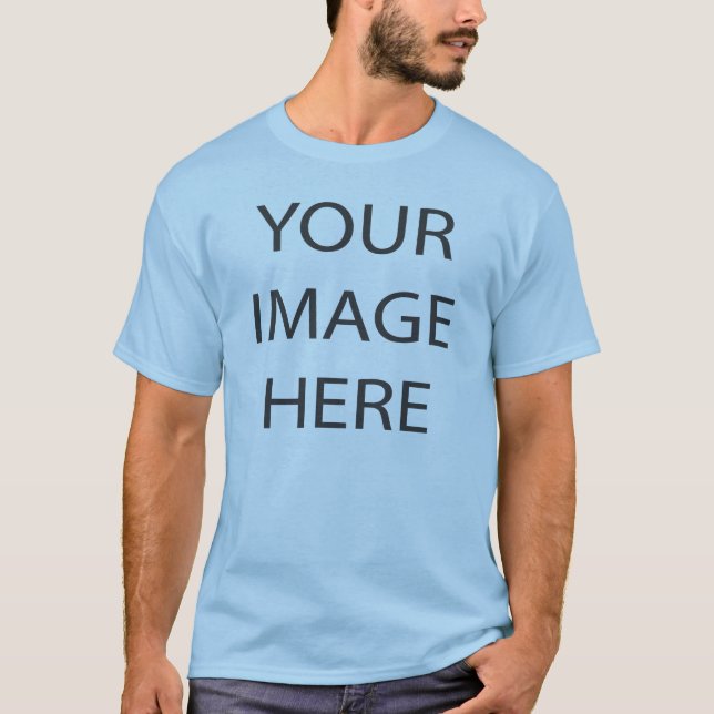 Personalize esta camiseta azul-celeste de algodão  (Frente)