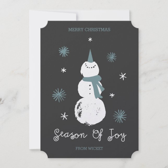 Personalize! Estação De Snowman Do Cartão De Féria (Frente)