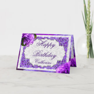 Personalize este Cartão de Aniversário Violeta dos