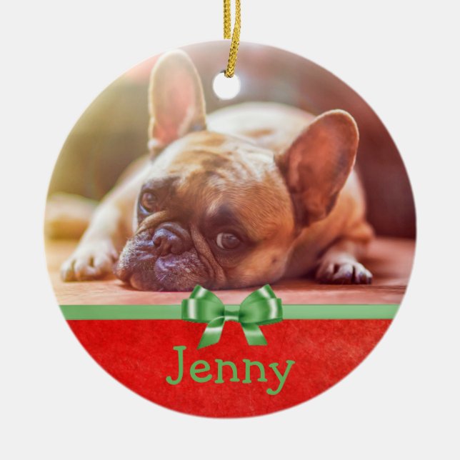 Personalize este Ornamento com a sua Imagem de Pet (Frente)
