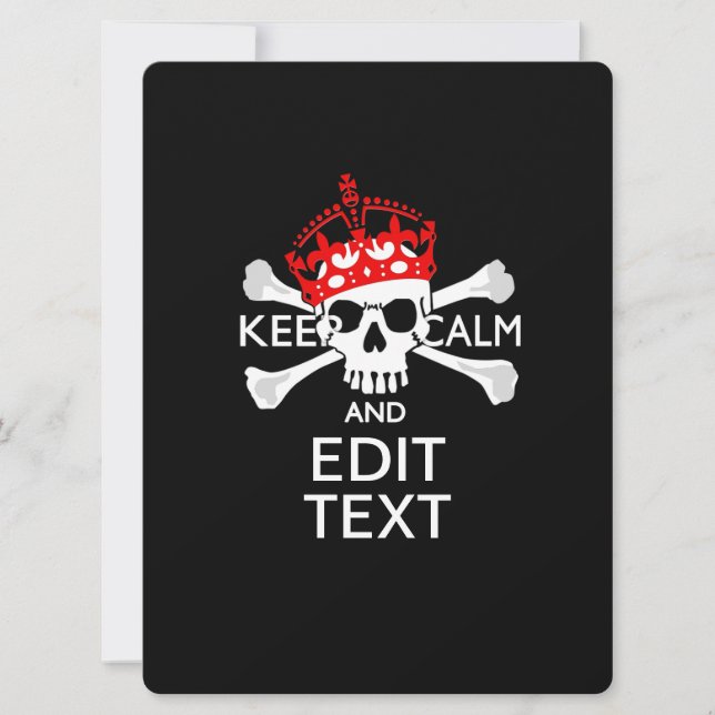Personalize este Texto Mantenha a Calma Caveira Os (Frente)