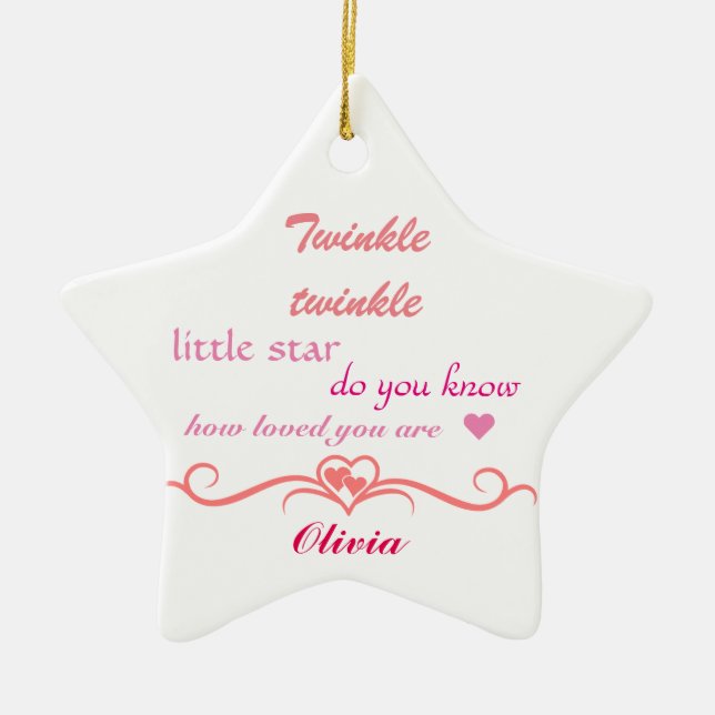 Personalize, estrela dos enfeites de natal (Frente)