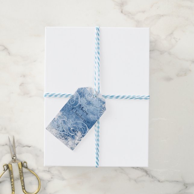 Personalize Etiquetas para Presente WHITE CHRISTMA (Com cordão)