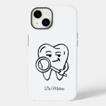 Personalize Funny Dentist Cartoon Tooth Phone Case