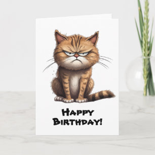 Personalize Gato Mal-Humorado Cartão de Boas-Vinda