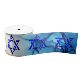 Personalize HANUKKAH HEBREW STARS Satin Ribbon