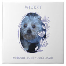 Personalize It! Pet Memorial Oval Floral Photo