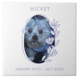 Personalize It! Pet Memorial Oval Floral Photo