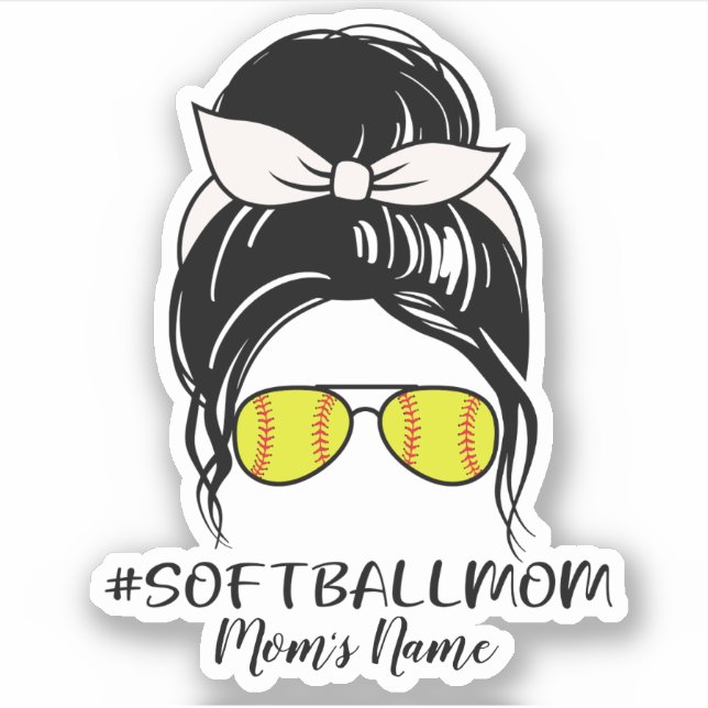 Personalize o adesivo do Softball (Frente)
