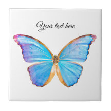 Personalize o Azulejo cerâmico BLUE BUTTERFLY