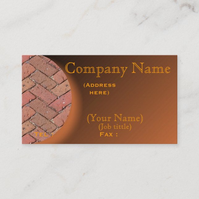 Personalize o cartão de visita do tijolo do pátio (Frente)