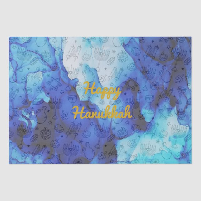 Personalize o papel de tecidos HELICITADO HANUKKAH (Frente )